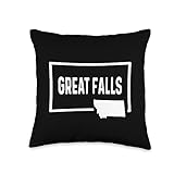 Montana Apparel For Men Women Kids by TJ Falls Montana MT-Home Hometown Vacation Travel Trip Throw Pillow, 16x16, Multicolor