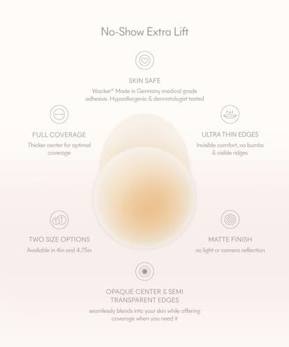 Image of NOOD No Show Extra Lift Nipple Covers | Reusable Adhesive Nipple Covers | Silicone Nipple Cover