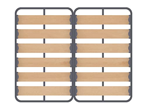 Somier Zeus, Sin Patas | Estructura de Madera y Estructura de Tubos de Acero Reforzado | Tacos Anti Ruido | Ideal para Dormitorio y Habitación | Medidas: 180 x 190 cm