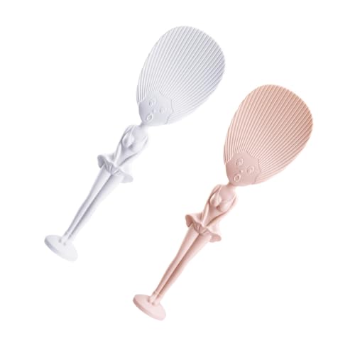 Unomor 2Pcs Standing Rice Spoon Paddle Creative Non Stick Kitchen Tool with Comfortable Grip for Serving Rice and Cooking and Combination