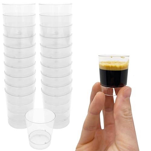 Vasos Chupito Plástico Pack 100 uds Chupito Resistente Desechable perfecto para Fiestas Cumpleaños Celebraciones Bodas Festival Color (Transparente) 30ml