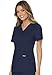 Cherokee Scrubs for Women Mock Wrap Top with 3 Pocket, Back Princess Seams Plus Size WW610, 2XL, Navy