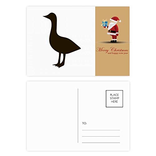 Cartes postales oie noire motif Père Noël pour vos vœux au coin du feu