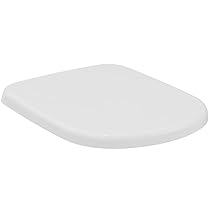 Ideal Standard Sedile WC, Forma a D, Sedile del WC con meccanismo di chiusura ammortizzata e opzione di sgancio rapido, in robusto duroplast – Bianco (365x425x40 mm)