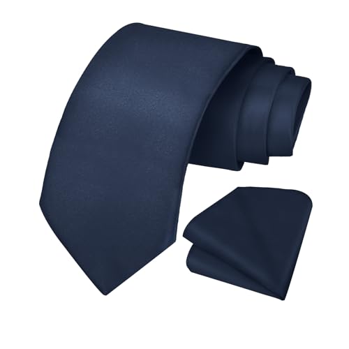 URAQT Cravate pour Hommes Faite à La Main, 8CM Étroit Cravate Homme, Hommes Cravates Solide Couleur, Cravate et Pochette Homme, Pour Mariage, Affaires...