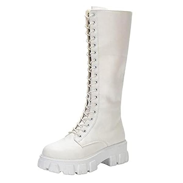 Sexy high laarzen knie-high pu laarzen hoge hakken dames modeschoenen lente en herfst short laarzen dames plus maat damesgrootte-white,38