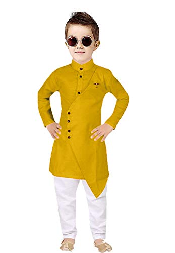 Image of Boy's Fancy Kurta Pyjama Set with Classis Cross Pattern Look