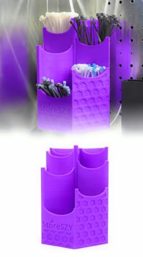Magnetic Zip Tie Holder – Tool Organizer with Rubberized Magnets | Multiple Sizes & Colors for Garage, Shop, or Toolbox Storage (Purple, Tall-Multipocket)