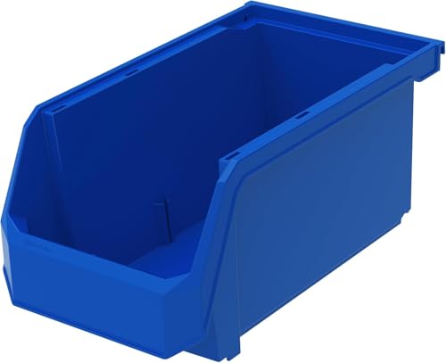 Image of ReadySpace Plastic Containers for Organizing and Storage Bins for Closet, Kitchen, Office, Garage or Pantry Organization, Stackable Bins, Large (14.8 inch x 8 inch x 7 inch), 6-Pack, Blue