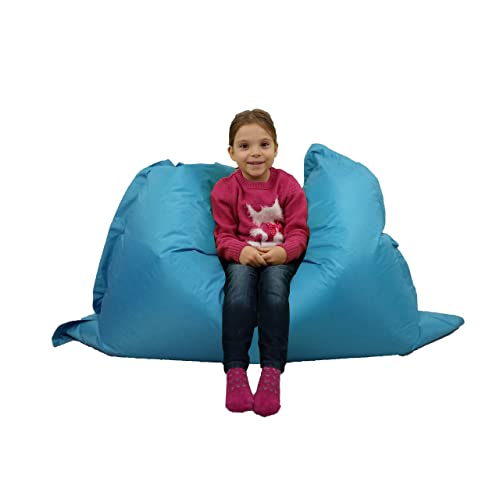 MaxiBean Large Bean Bag Chair for Kids and Children - Gaming BeanBag Cushion with Filling Beans Included, Perfect for Living Room, Bedroom, Garden Room, and Outdoor Use Weather Resistant - Aqua