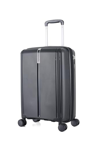 METZELDER Valise Rigide Victoria Coque Incassable 100% Polypropylène, Serrure TSA, avec Souflet Extension Garantie 2 Ans (Noir (Black), S (Cabine) - 43L-...