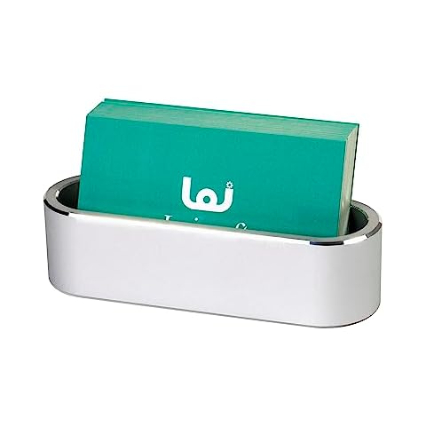 LEICRAFT Aluminum Business Card Holder Display Office Business Card Stand Name Card Display Organizer for Desk Cover