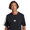 adidas Men's Essentials Three Stripes Single Jersey TEE, Black/White, 3XL #5