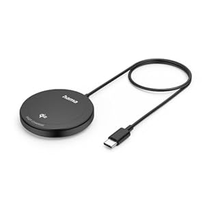 Hama Qi2 Chargeur sans-Fil Wireless USB C pour iPhone Samsung Android- Charge à Induction 15W, Compatible MagSafe, Technologie Wireless Fast-Charge, Détection Auto du Smartphone – Noir