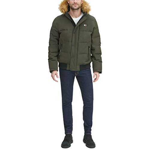 Image of Tommy Hilfiger Men's Arctic Cloth Quilted Snorkel Bomber Jacket (Standard and Big & Tall)
