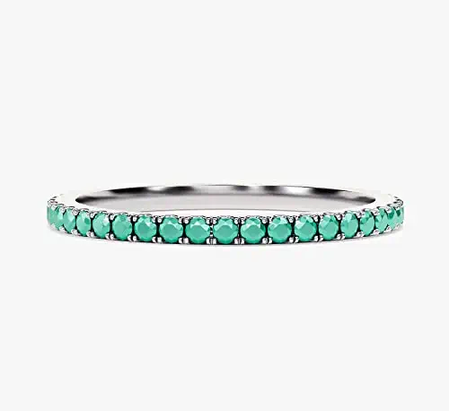 14k Solid Gold Turquoise Wedding Band for Women in Yellow Gold, Rose Gold, White Gold-Eternity Turquoise Statement Ring