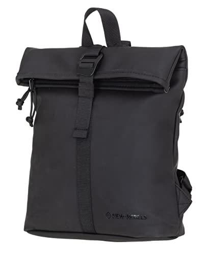 New Rebels Rucksack Damen Tim Fashion small Damenrucksack Mini Handtasche Plane + Schlüsseletui (Schwarz-Schwarz 1255 00), S-M Cover