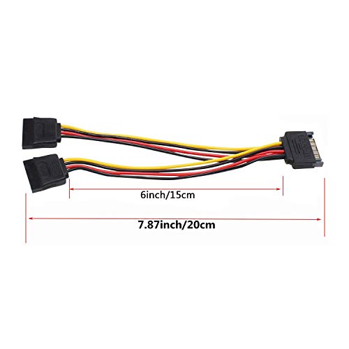 Cable Adaptador de Poder SATA 15 pines con Y-Splitter 20 cm miniatura 5
