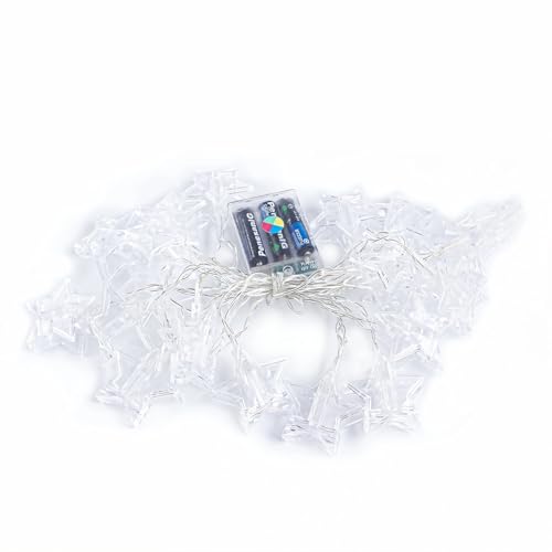 Guirnalda de luces decorativas LED de 10 m con clips de estrella, 80 bombillas de colores, enchufe USB, visualización de fotos para dormitorios, paredes, celebraciones