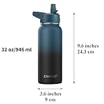 CIVAGO 32 oz Insulated Water Bottle With Straw, Stainless Steel Sports Water Cup Flask with 3 Lids (Straw, Spout and Handle Lid), Wide Mouth Travel Thermal Mug, Black - Image 4