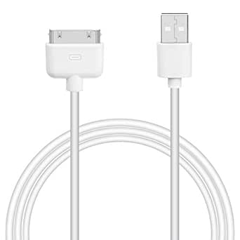 DCNETWORK iPhone 4s Cable USB Sync and Charging Cable for iPhone 4 4s 3G 3GS iPad 1 2 3 iPod Touch Nano 30 Pin Charger Cord Dock Adapter Data 3.3 Feet (White)