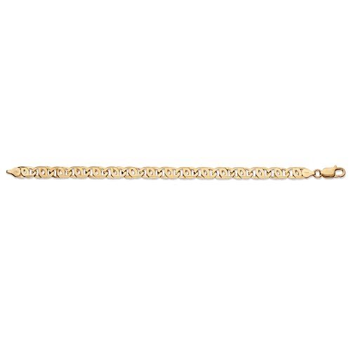 PalmBeach Men's Yellow Gold-Plated Sterling Silver Link Bracelet (10mm), Lobster Claw Clasp, 8 inches4
