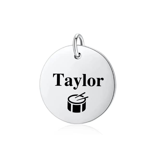 Amazon.com: Drum Charm, Personalized Engraved Stainless Steel Drum Name ...