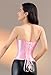 Kranchungel Pink Corsets for Women Satin Corset Top Lace up Fashion Bustier Body Shaper Waist Cincher Corset X-Small Pink