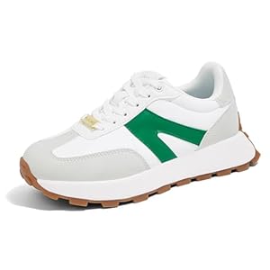 LUCKY STEP Women’s Platform Fashion Sneakers Retro Classic Trainers Casual Lace-up Stylish Tennis Running Walking Shoes