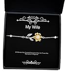 Amangny Inspire Wife Sunflower Bracelet, All Women are Created Equal but Only, Gifts for Wife, Present from Husband, Jewelry for Wife