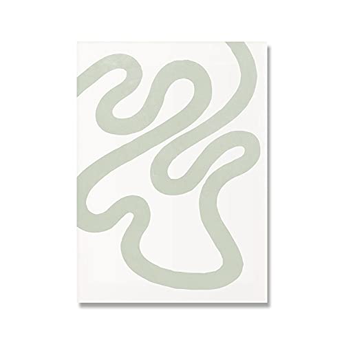 Toile peinture milieu du siècle moderne minimaliste salon vert