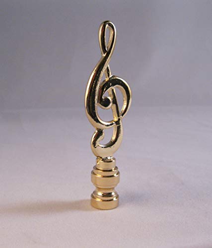 Image of Lamp Finial-Music Staff-Polished Brass Finish, Highly Detailed Metal Casting