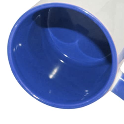 MR.R Sublimation Blanks Dishwasher Ceramic Coffee Mugs with Blue Color Mug Inner and Handle Drinking Cup Mug for Milk Tea Cola Water,11oz - Image 4