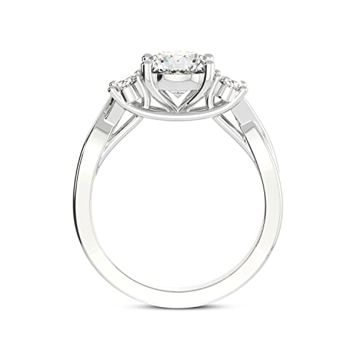 FRIENDLY DIAMONDS Lab Grown Diamond Ring For Women IGI Certified | 1-5 Carat Dionne Three Stone Side Oval Diamond Ring | 14K Or 18K White, Yellow Or Rose Gold | FG-VS Quality4