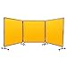 Happybuy Welding Screen with Frame, 6' x 6' 3-Panel Flame-Resistant Vinyl Welding Curtain, 12 Swivel Wheels (6 Lockable), Moveable & Professional Workshop Protection Screen, Yellow