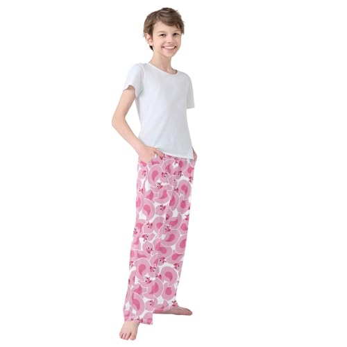 Boys' Pants Pink Rubber Duck Long Bottoms Jogger Pants Elastic Waist Trousers with Pockets S-XL4
