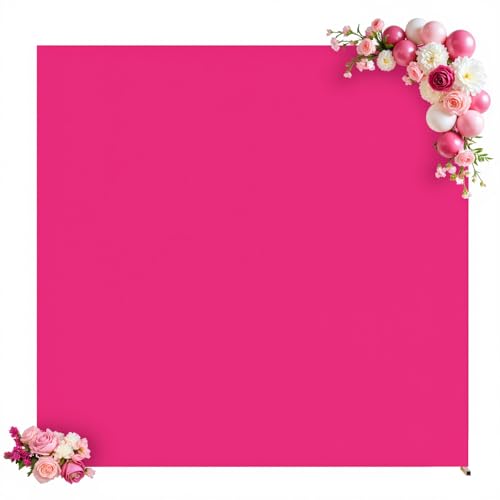 Besutolife Square Arch Backdrop Cover, 6.6×6.6 FT Spandex Arch Covers Stretchy Fitted Balloon Arch Stand Cover for Wedding, Birthday Party, Baby Shower, Photo Booth, Graduation Ceremony, Magenta