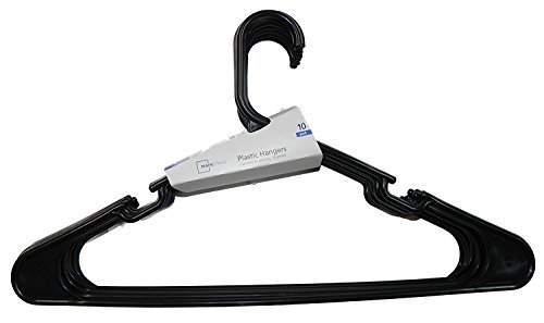 Mainstay 10-Pack Black Plastic Hangers