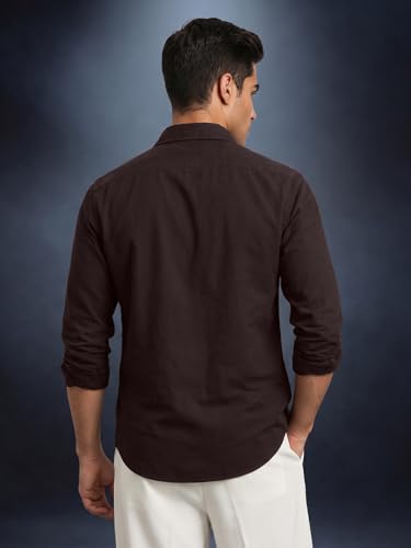 Image of Veirdo Men's Pure Cotton Utility Shirt | Full Sleeve Casual Button-Down with Dual Chest Pockets | Stylish & Comfortable Everyday Wear | Colors: Beige, Black, Maroon, Olive, Rust & White