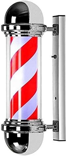 SAJMN Lámpara de Pared para Exterior con luz LED para Poste de barbería de 30 Pulgadas, Letrero clásico para barbería, iluminación giratoria, Impermeable, Retro, para Montar en la Pared, C