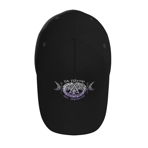 Wiccan Pagan Witch Tripple Moon Pentagram Baseball Hats for Men and Women - Classic Adjustable Hats4