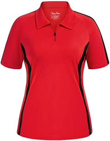Hanna Nikole Womens Plus Size Quarter Zip Golf Polo Shirts Short Sleeve Dry Fit Tennis Shirts