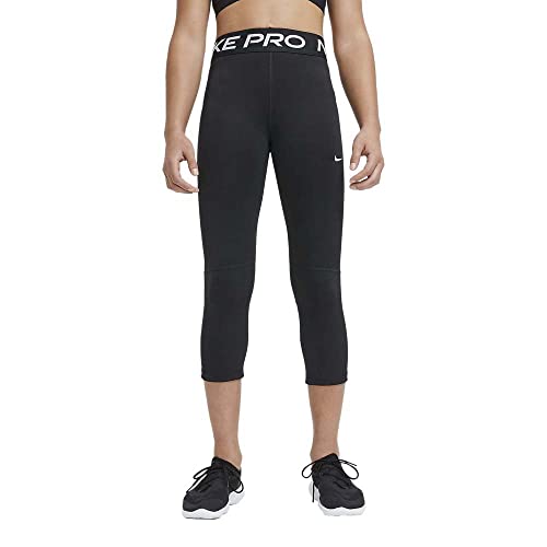 Nike Mädchen Pro Carpi Tights, Black/White, M