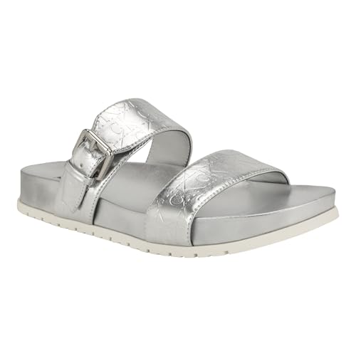 Calvin Klein Women's Landesa Sandal, Silver 040, 5.5