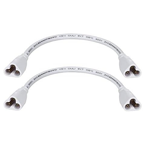 SinLoon UL-LP Certification T5 T8 LED Tube Connector Adapter Cable Wire 8.5 inch Male to Male End Extension Cord for Integrated LED Fluorescent Tube Light Bulb Lamp Holder (2-Pack 3Pin M/M) Cover