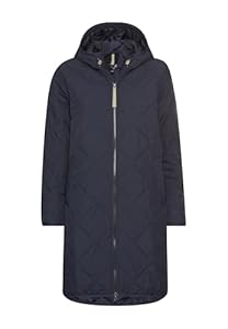 camel active Damen Wasserabweisender Parka mit einem Zwei-Wege Reißverschluss Dunkelblau, womenswear-42