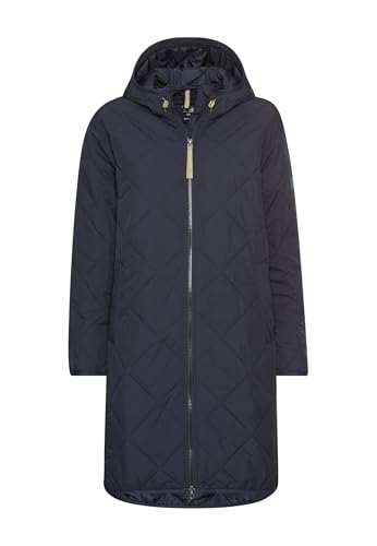 camel active Damen Wasserabweisender Parka mit einem Zwei-Wege Reißverschluss Dunkelblau, womenswear-44