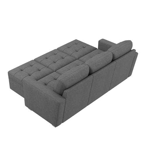Image of HONBAY Modular Sectional Couch Sleeper Sofa Bed with Storage Seats Oversized Sectional Couches for Living Room,Grey