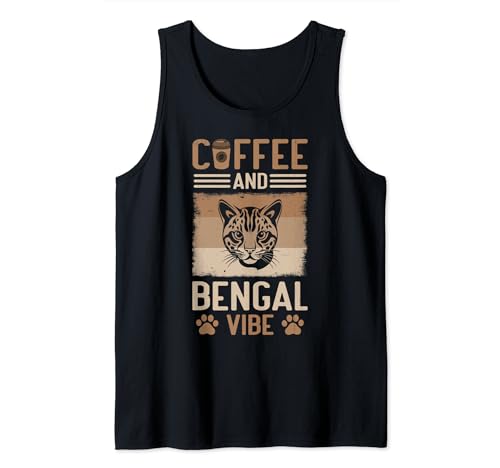 Cat Owner & Barista Motif - Coffee & Bengal Cat Camiseta sin Mangas