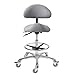 Saddle Stool Chair with Backrest and Footrest- Ergonomic Rolling Saddle Stools Hydraulic Swivel Adjustable Stool Esthetician Chair for Massage Beauty Salon Tattoo Dentist Clinic Home Office (Grey)